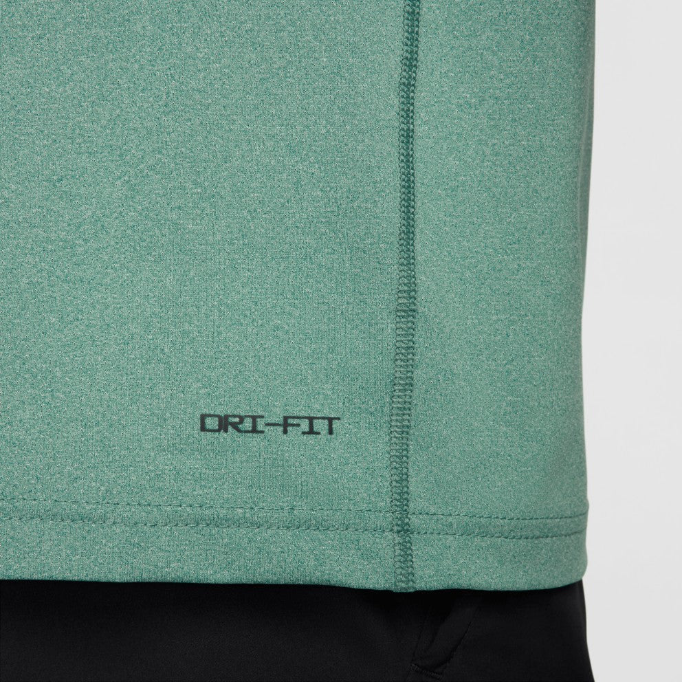 Men's Nike Dri-Fit T-Shirt Green Stretch Raglan Short Sleeve Fitness SRT655