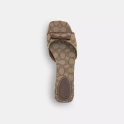 Coach Outlet Bow Kitten Heel Sandal In Signature Jacquard