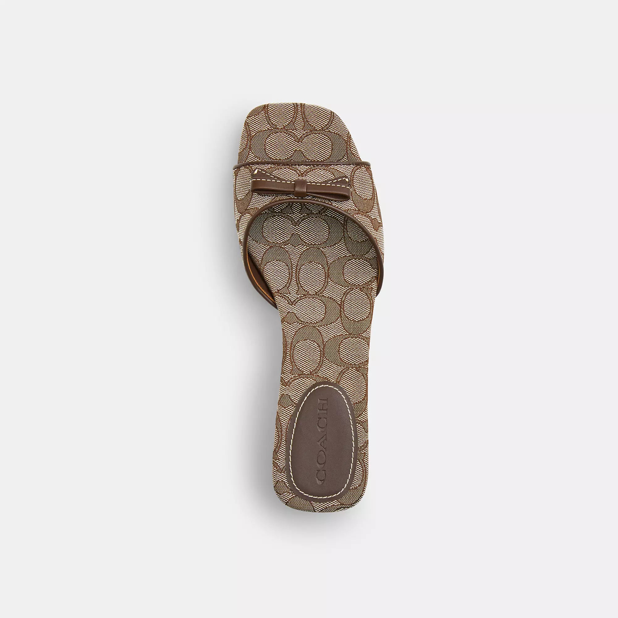 Coach Outlet Bow Kitten Heel Sandal In Signature Jacquard