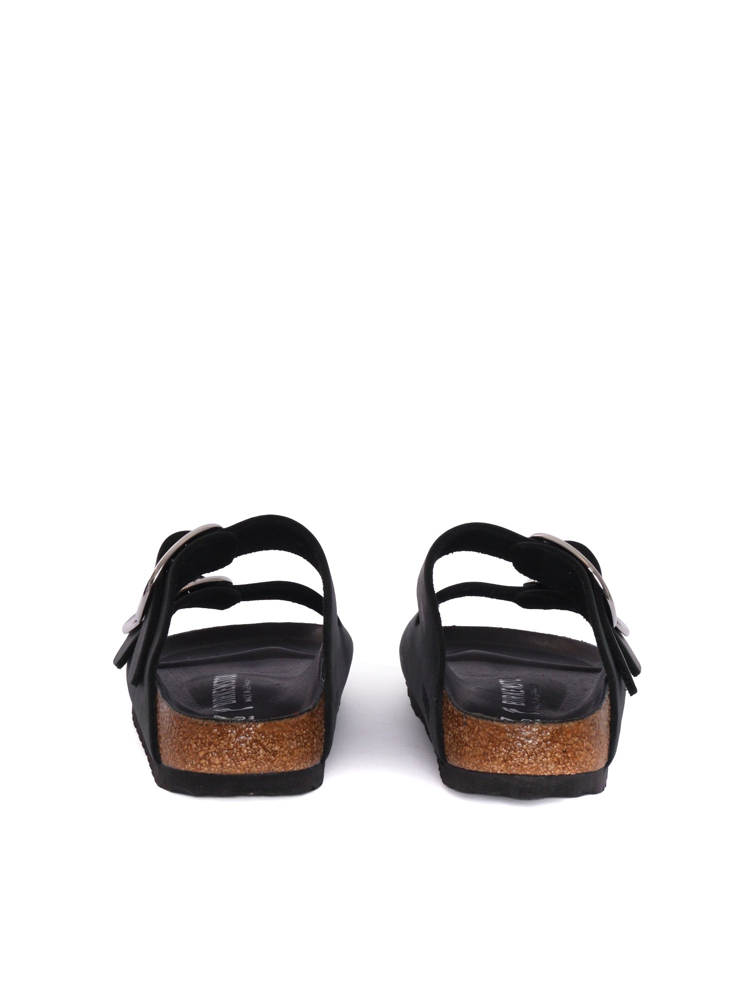 Black Arizona Oiled Leather Slide Sandal