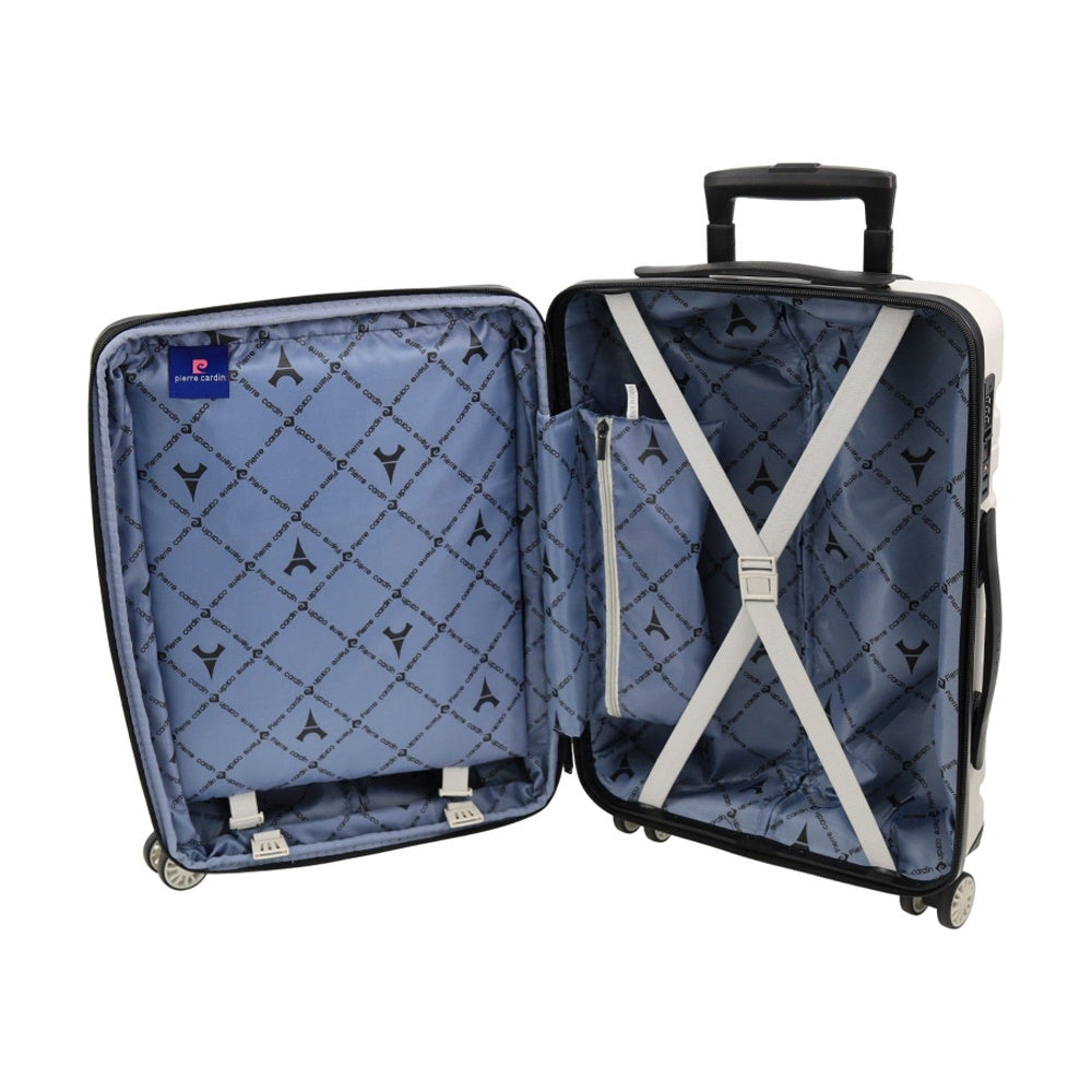 3pc Pierre Cardin 4 Wheel Hard-Shell Suitcase Travel Luggage Set Snow