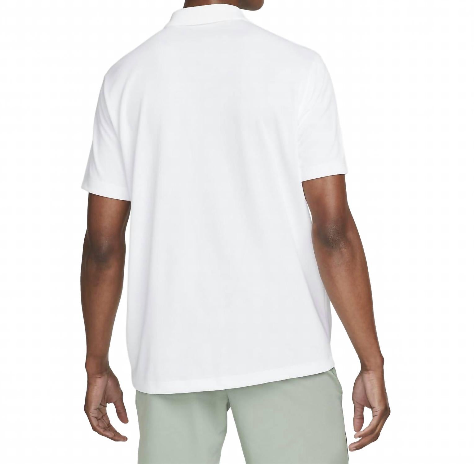 Court Dri Fit Solid Tennis Polo Shirt In White