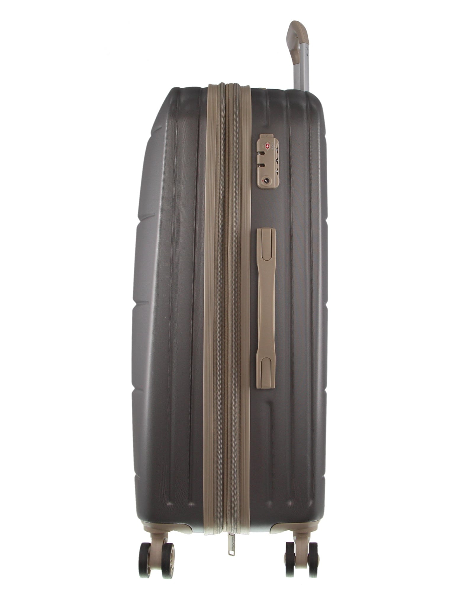 2pc Pierre Cardin Large Hard & Cabin Travel Luggage Set w/ Name Tag Graphite