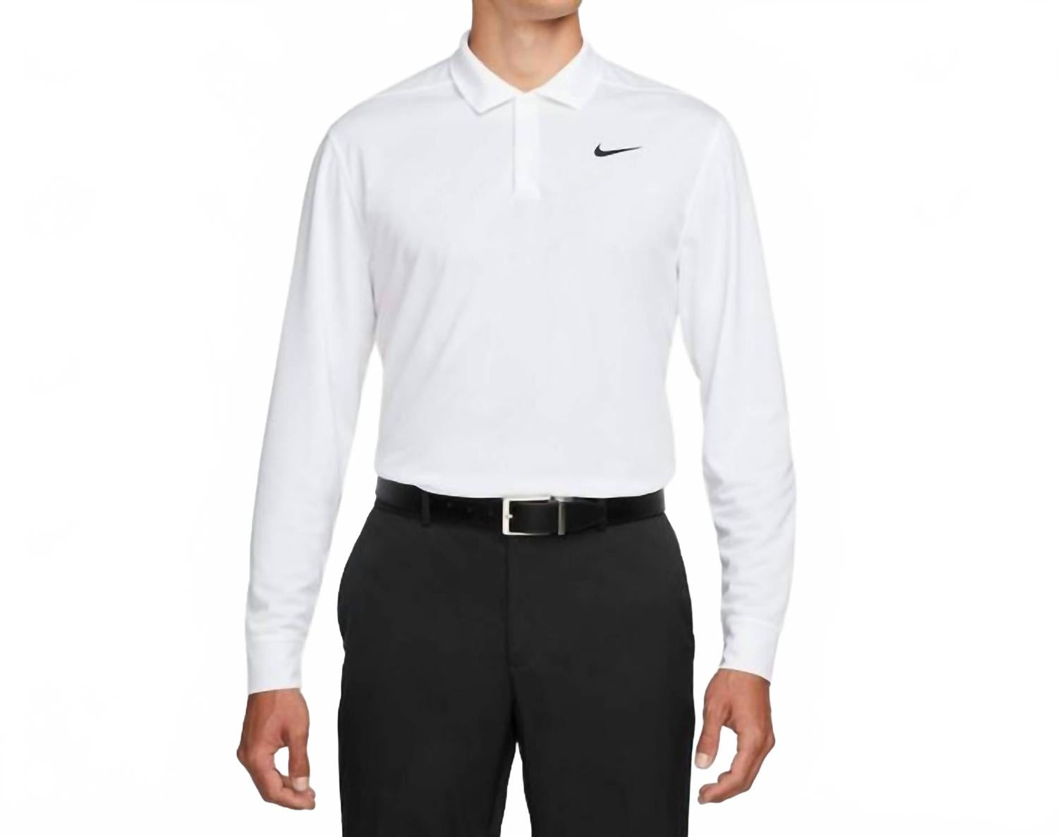 Men's Solid Long Sleeve Shirt In White And Black