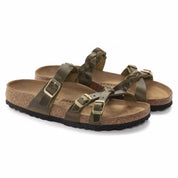 Women's Franca Braided Oiled Leather Sandals In Olive Green