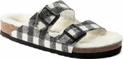 Men's Arizona Wool Shearling Sandal In Plaid White/natural