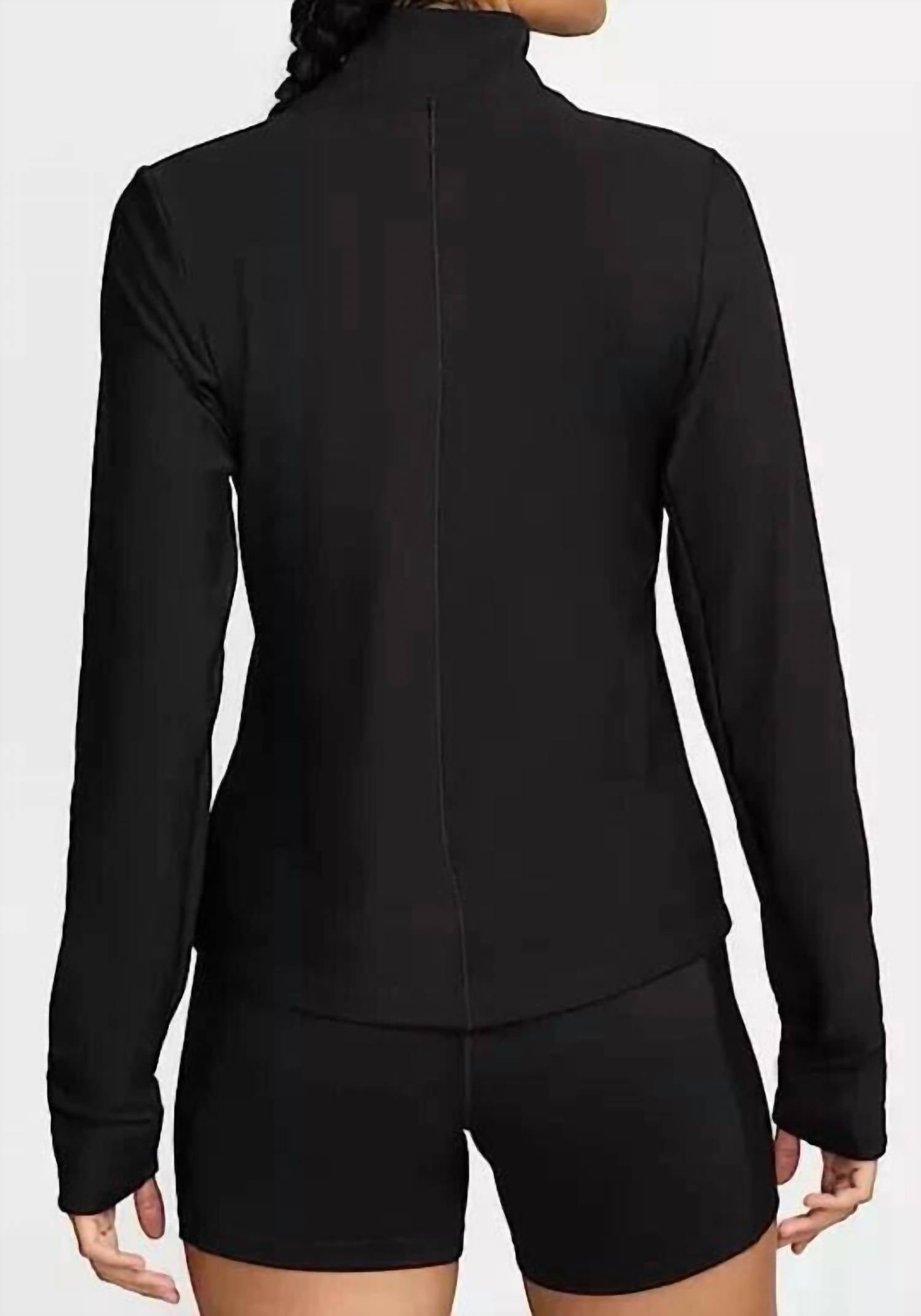 Women's One Ribbed Full Zip Mid Layer Top In Dark Green