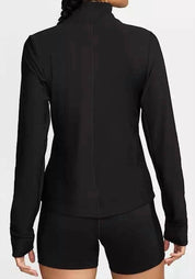 Women's One Ribbed Full Zip Mid Layer Top In Dark Green