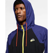 Men's Nike Sportswear Heritage Windrunner Hooded Jacket Deep Royal Blue/Black/Pure Platinum CJ4358-455