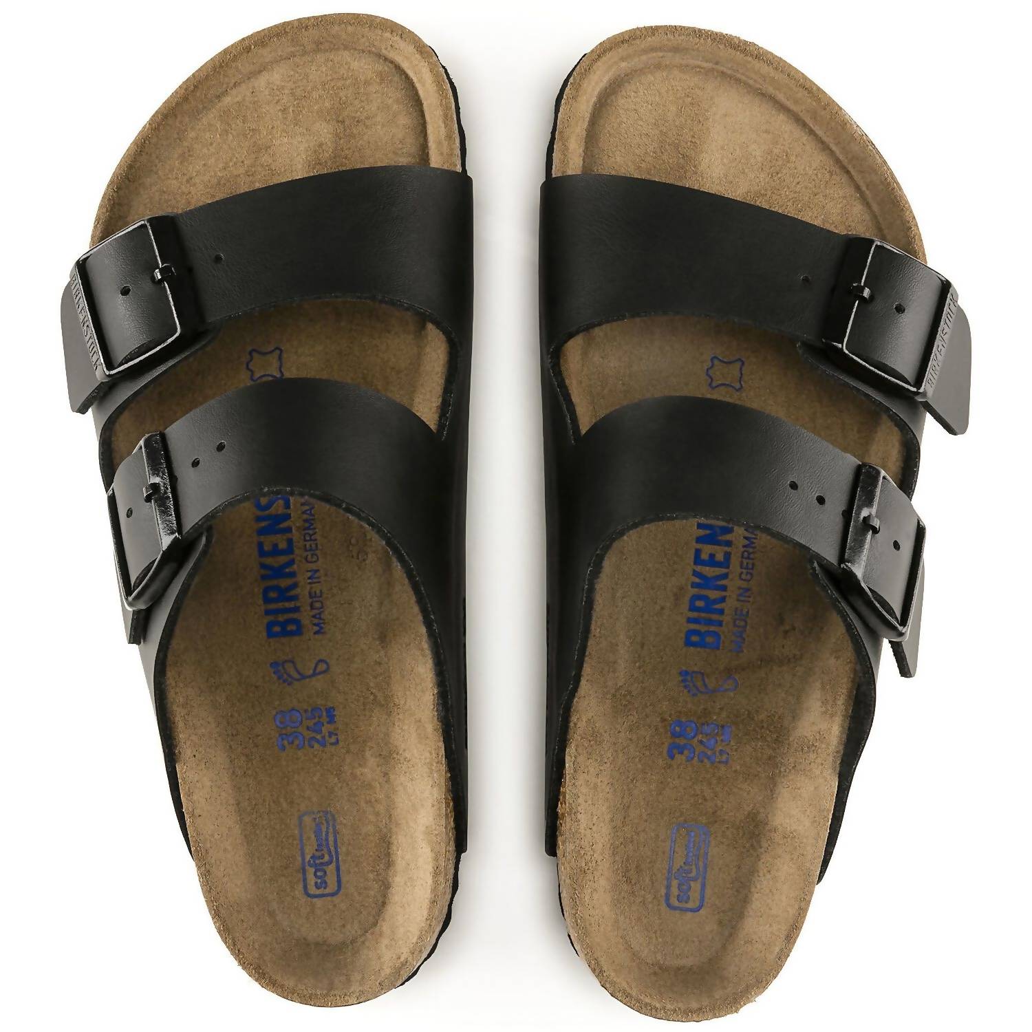 Unisex Arizona Soft Footbed Sandal In Black Birko-Flor