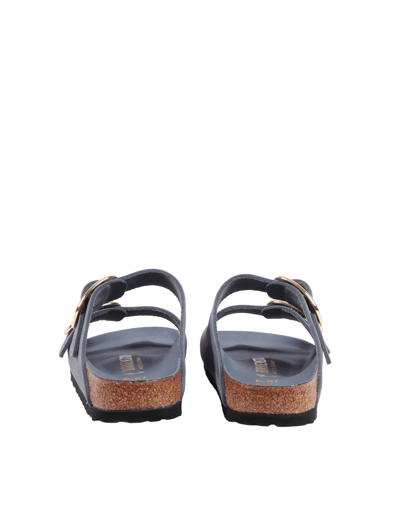 Grey Arizona Oiled Leather Slide Sandal