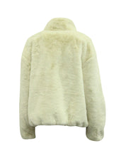 Nike Big Swoosh Jacket in Cream Faux Fur