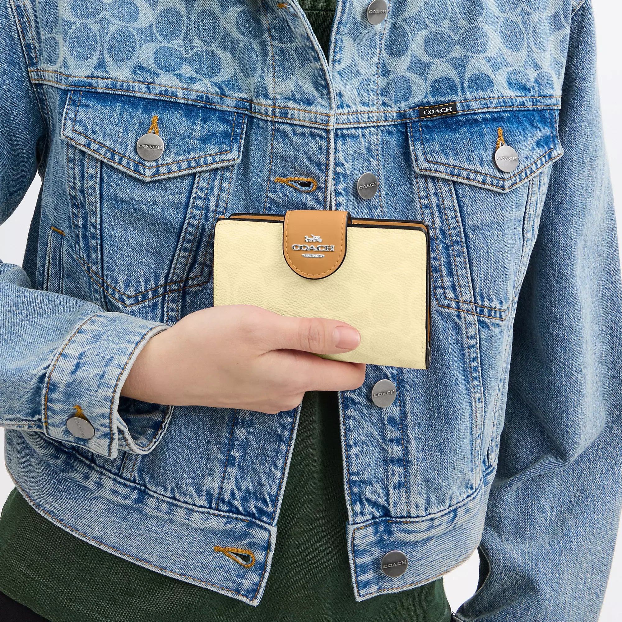 Coach Outlet Medium Corner Zip Wallet In Signature Canvas