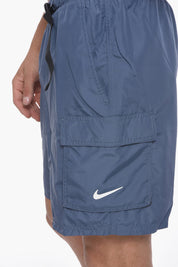SWIM Solid-Color Boxer Swim Shorts With Belt