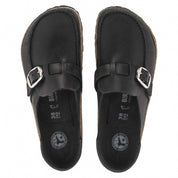 Unisex Buckley Natural Leather Oiled Clogs In Black