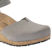 Women's Mary Ring-Buckle Wedge Sandal - Narrow In Dove Gray