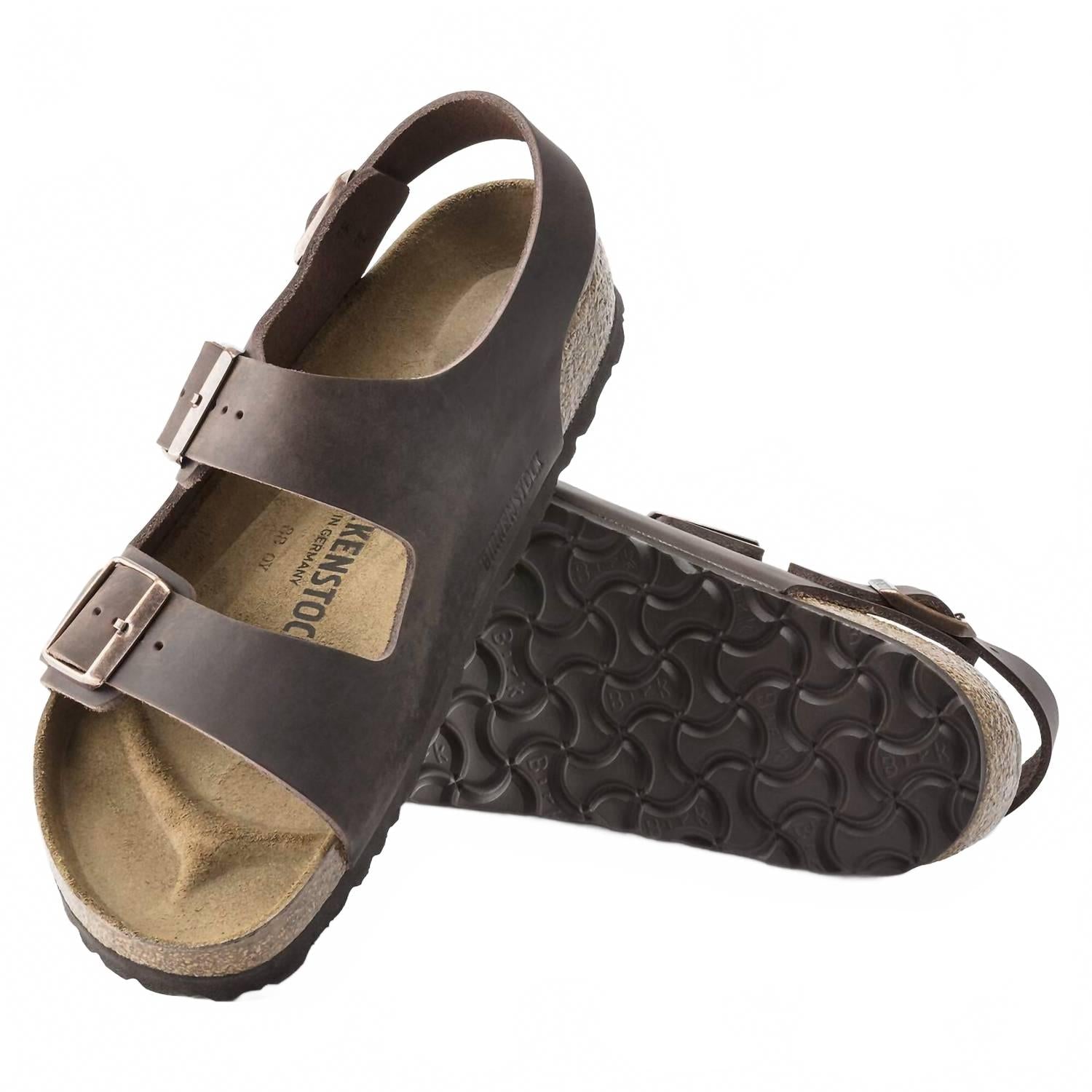 Unisex Milano Oiled Leather Sandals In Habana