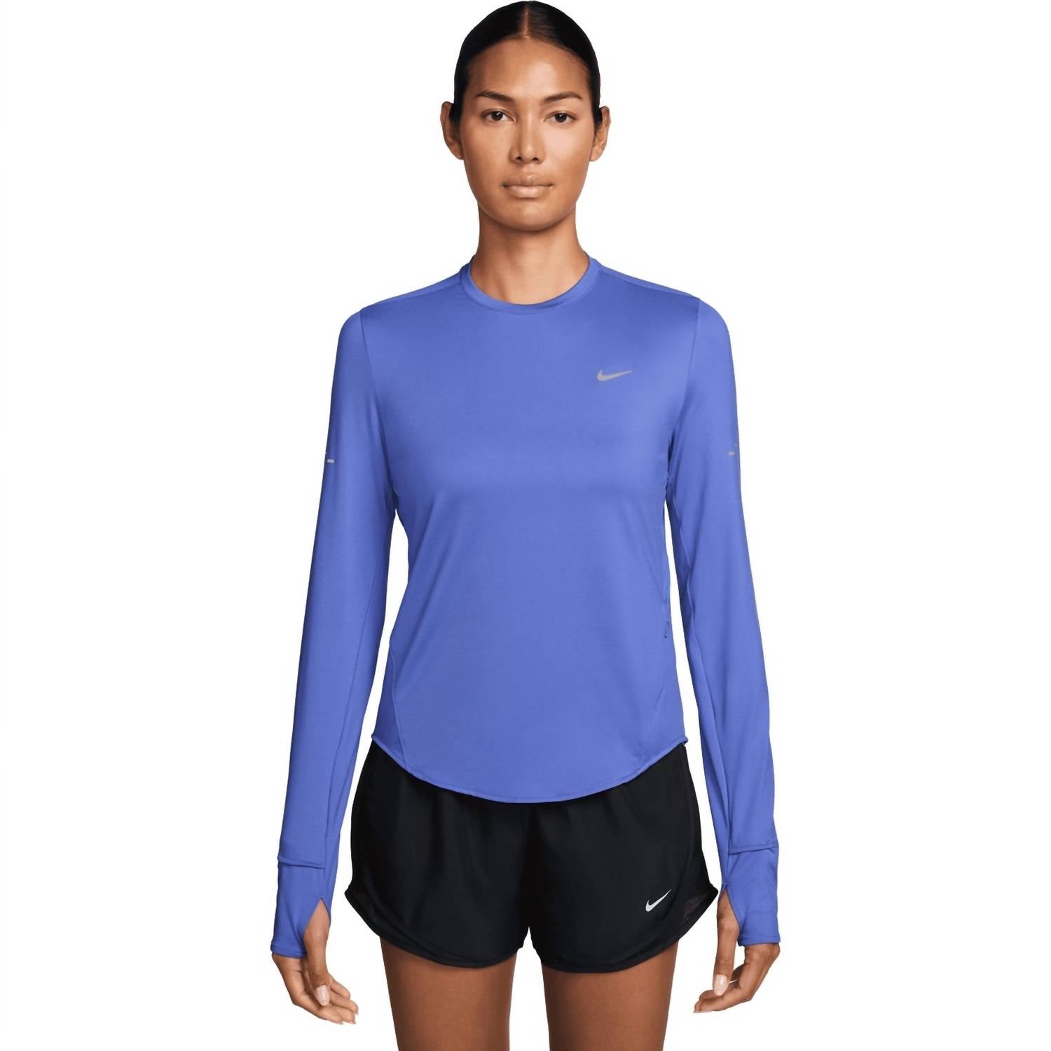 Dri Fit Uv Long Sleeve Crew Running Top In Sapphire