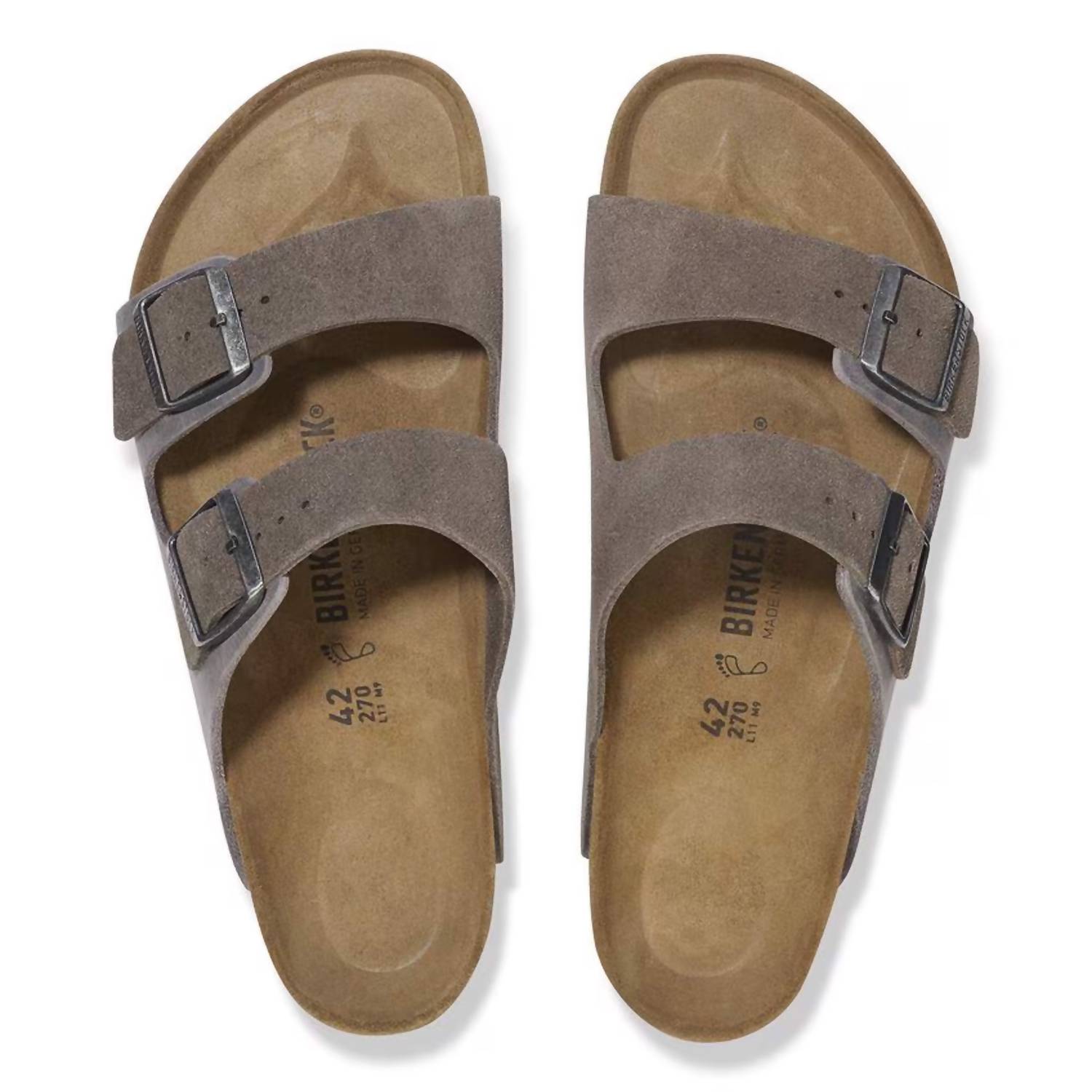 Men's Arizona Mixed Leather Sandal In Concrete Gray