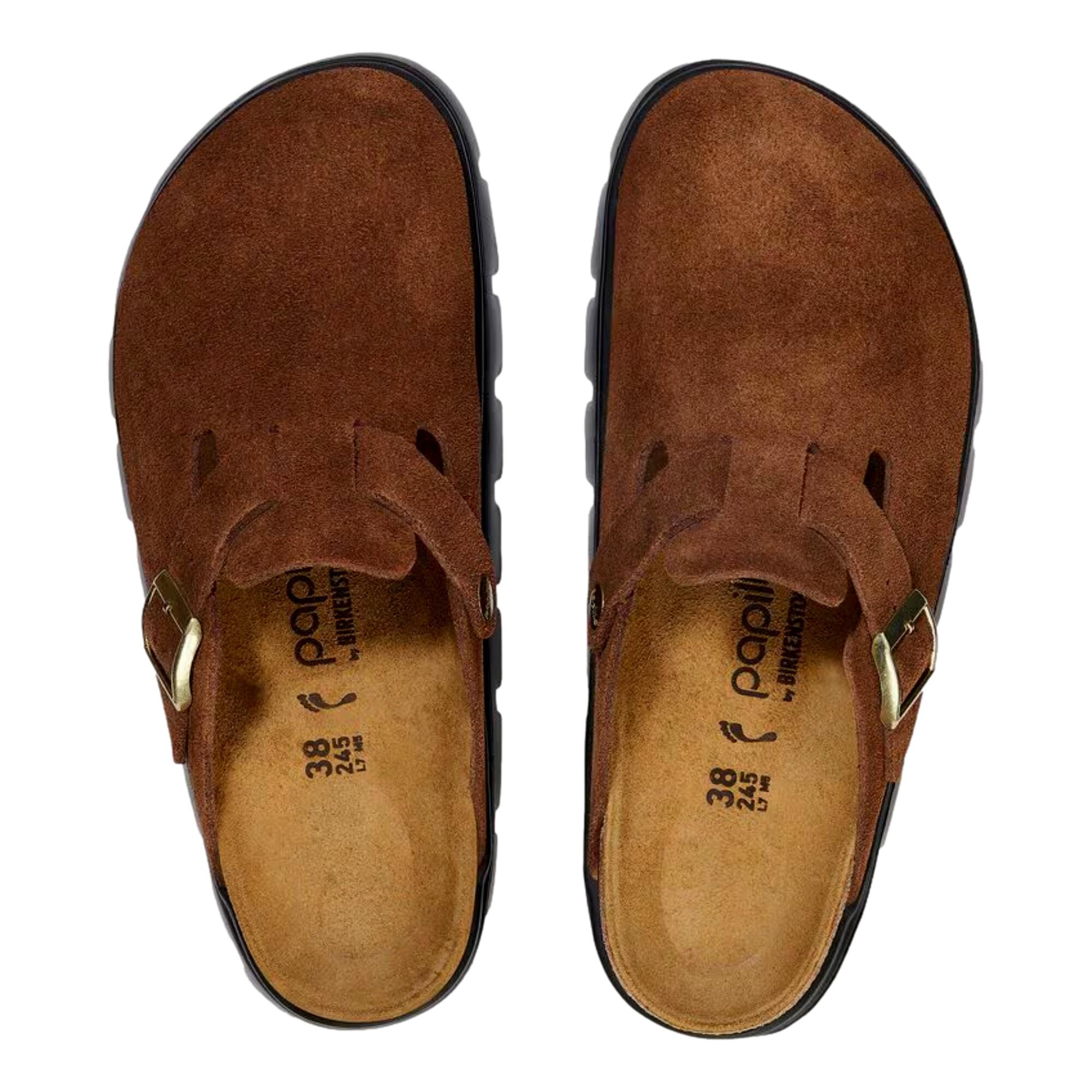 Women's Birkenstock Boston Pap Chunky Dark Tea / Black 1028402
