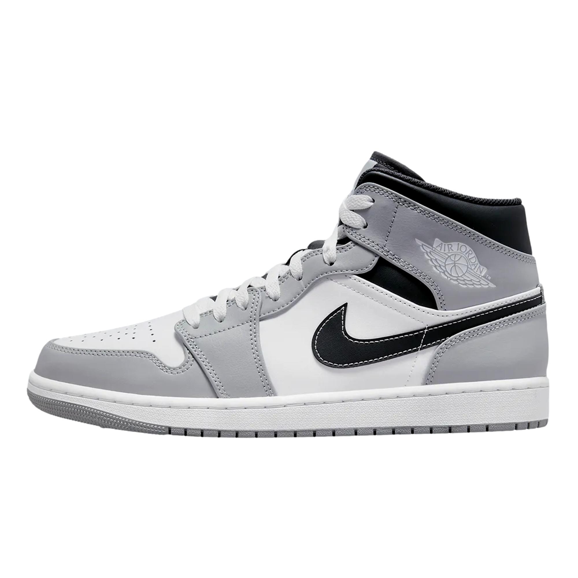 Men's Nike Air Jordan 1 Mid Light Smoke Grey / White - Anthracite 554724-078