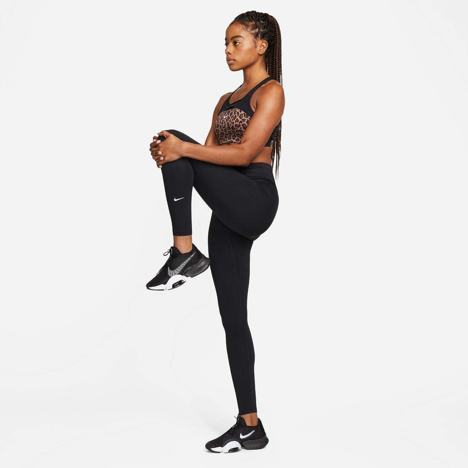 Women's Nike One Running Leggings Black Stretch High Rise Pull On FTS608