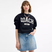 Coach Outlet Sporty Signature Boyfriend Crewneck Sweatshirt