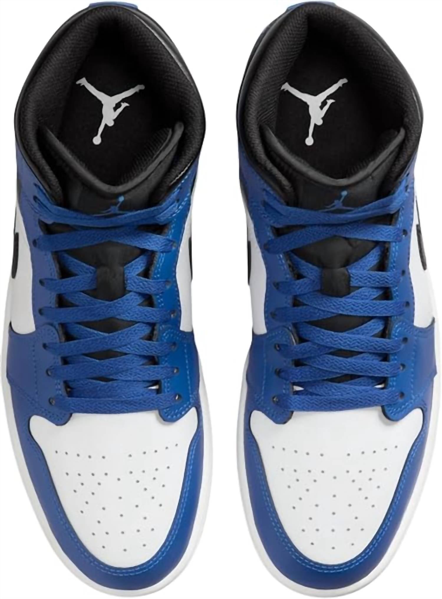Men's Air Jordan 1 Mid Shoes In Game Royal/white/black