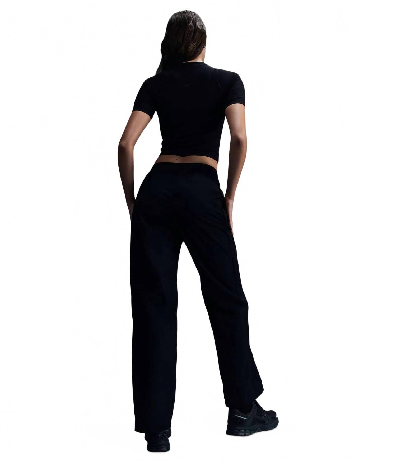 Windrunner High-Waisted Woven Open-Hem Pants In Black