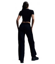 Windrunner High-Waisted Woven Open-Hem Pants In Black