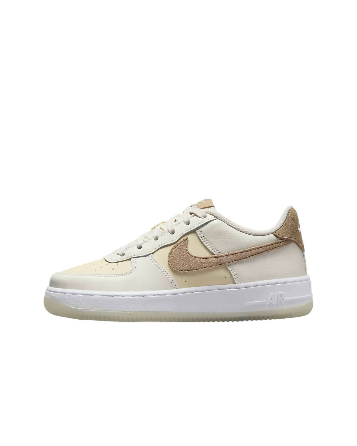 Boy's Air Force 1 Lv8 5 Gs Sneakers In Sail/khaki-Coconut Milk-White