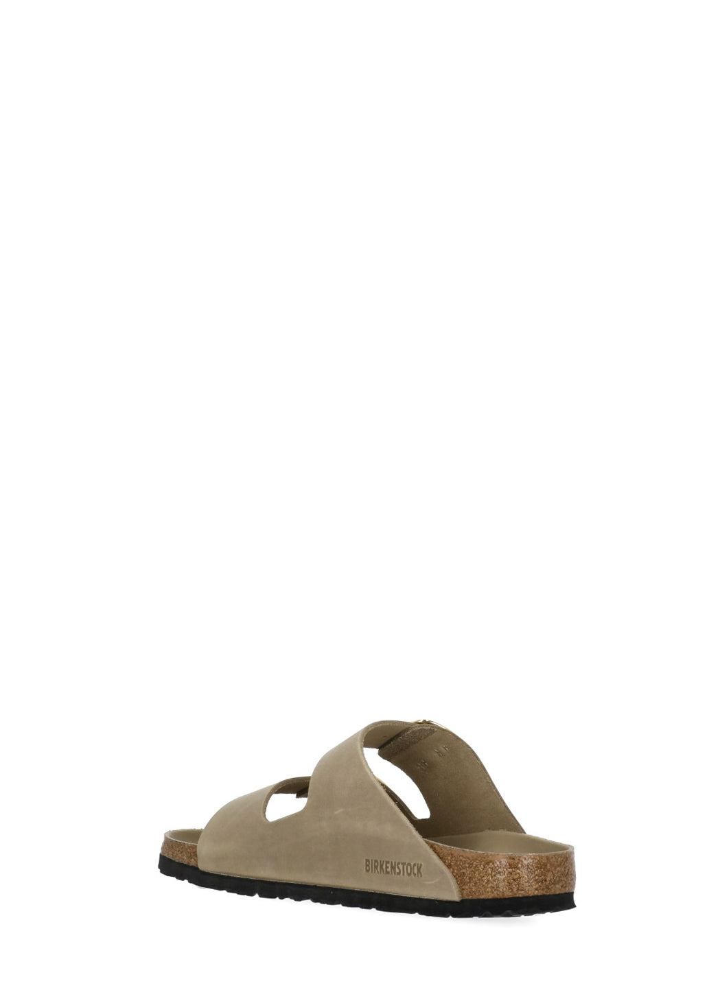 Beige Arizona Big Buckle Leather Sandals