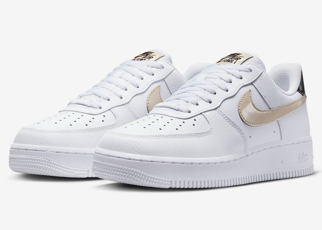 Women's Nike Air Force 1 '07 FD9873-100 Sneaker US 5.5 White Tan Lifestyle Shoes