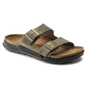 Men's Arizona Crosstown Oiled Leather Sandals In Faded Khaki