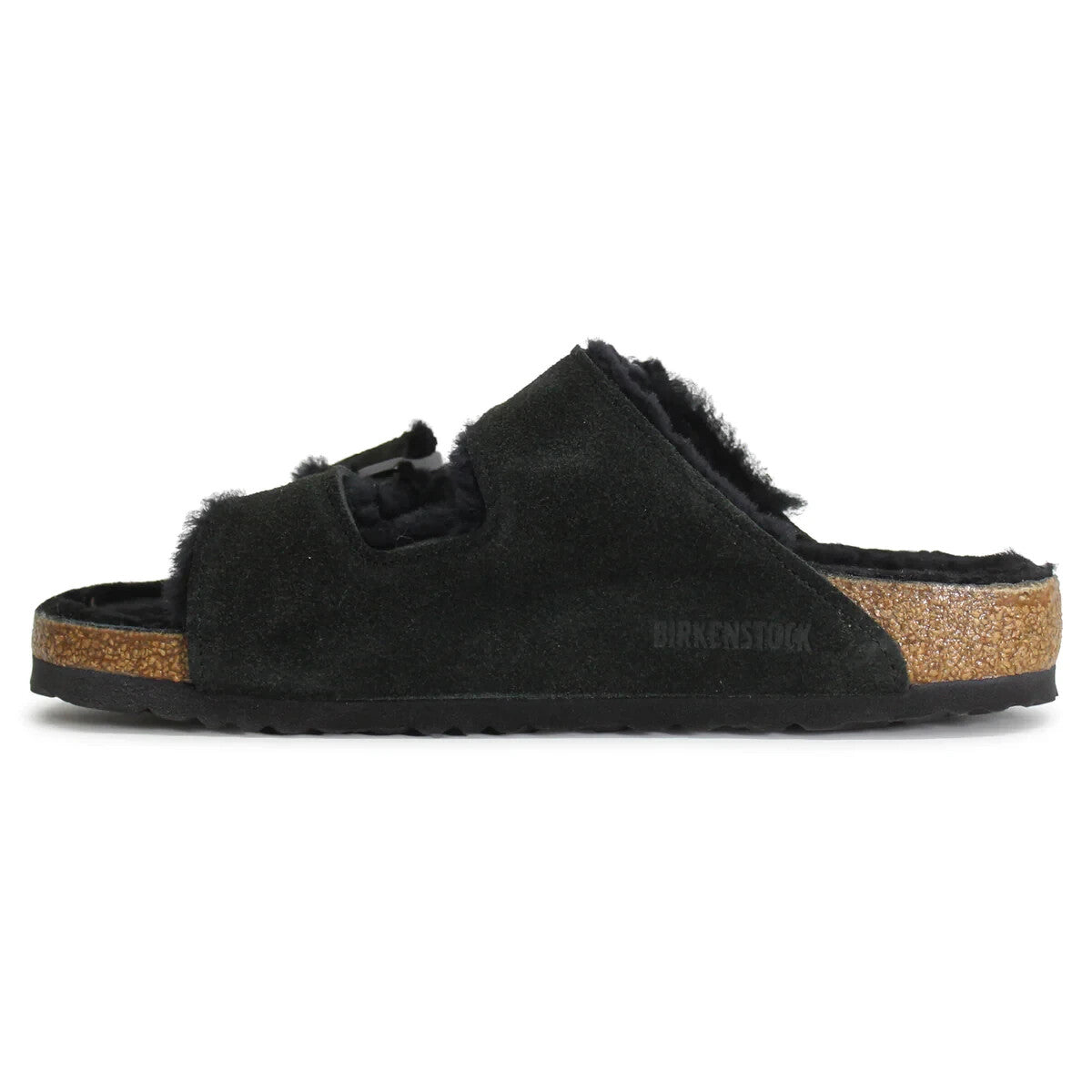 Women's Birkenstock Arizona 0752661-001 Sandals Black Shearling Slide JOBB397