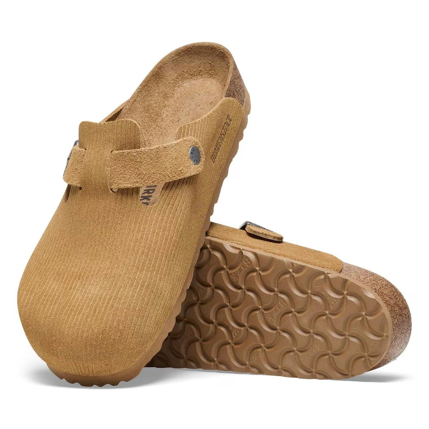 Unisex Boston Clogs In Corduroy Cork Brown