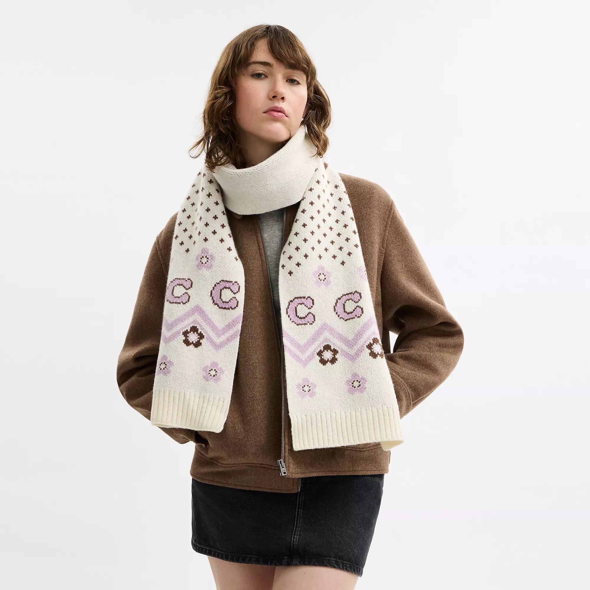Coach Outlet Fair Isle Print Knit Muffler