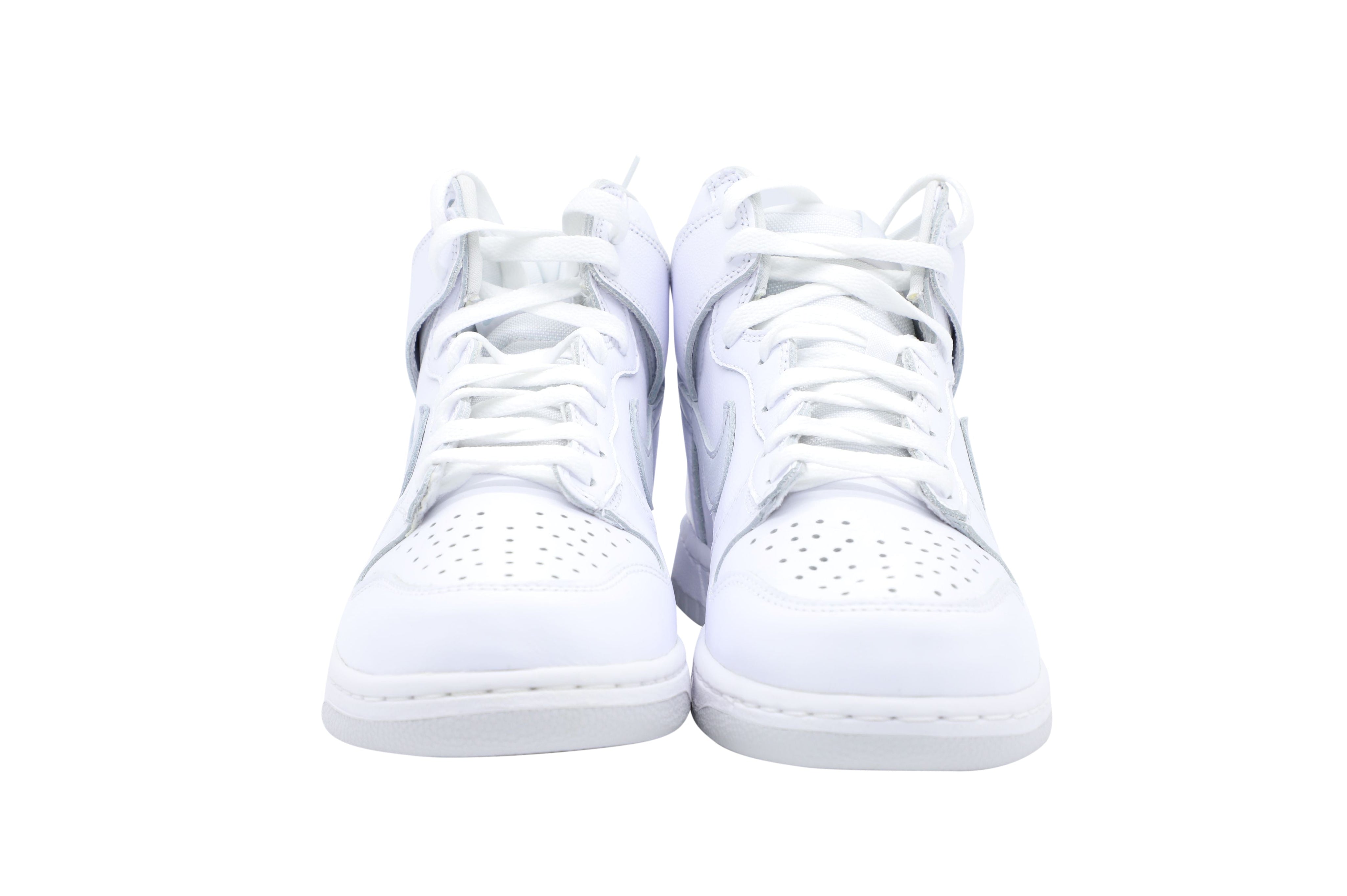 Nike Dunk High Top Sneakers in White Pure Platinum Leather
