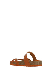 Orange Mayari Buckle Leather Sandals