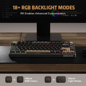 Royal Kludge R75 Wired RGB Hot Swap Mechanical Keyboard (Phantom with Brown Switch)
