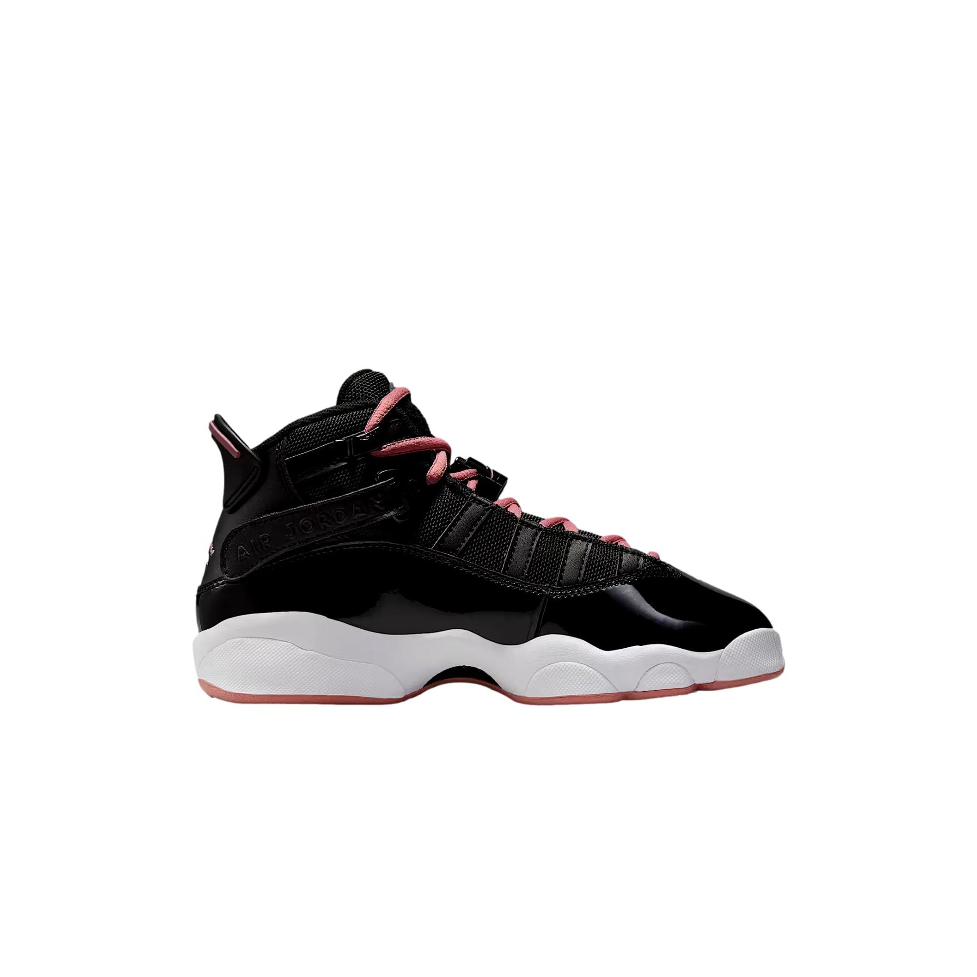 Grade-School Nike Jordan 6 Rings Black / Rust Pink - White 323419-068