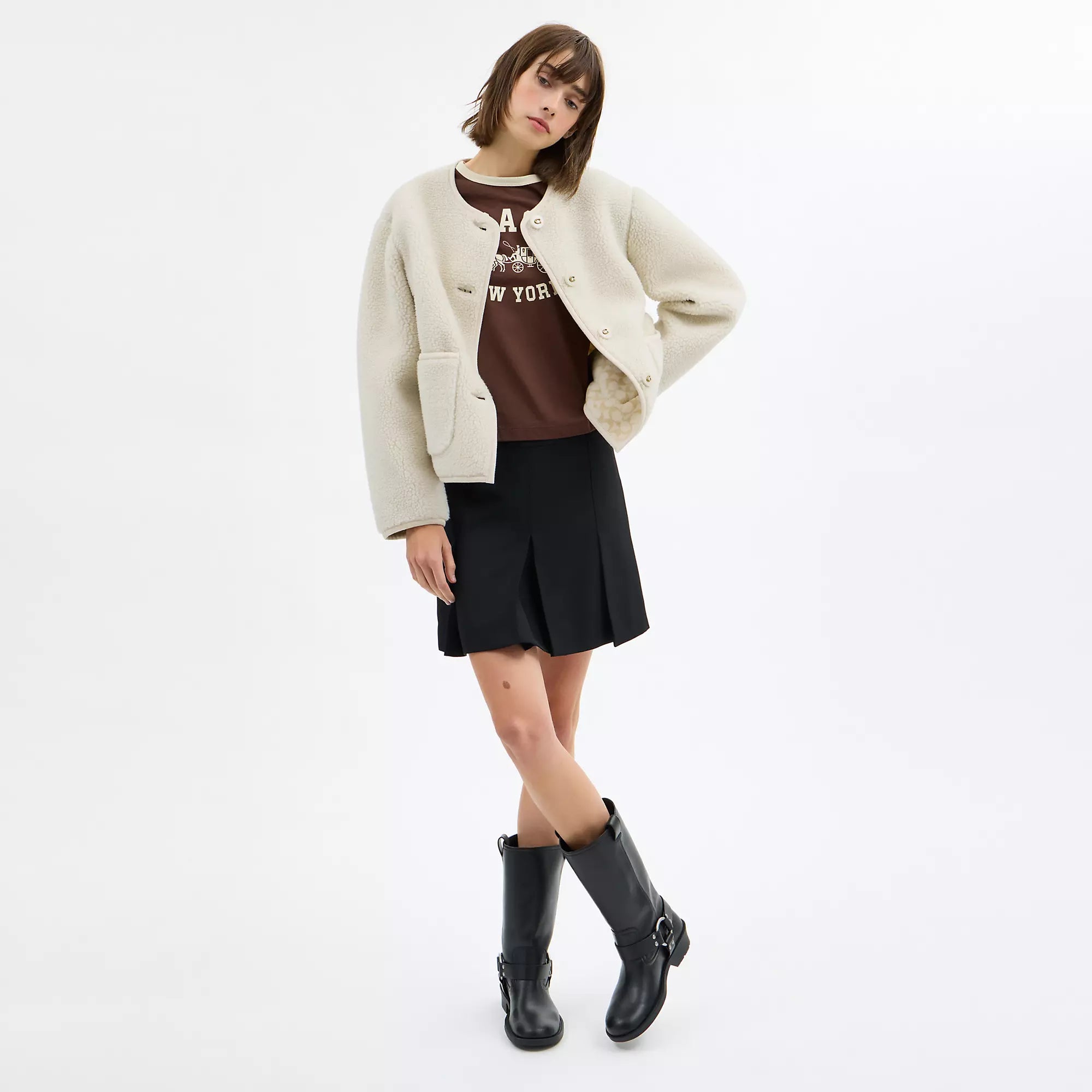 Coach Outlet Short Sherpa Cardi Jacket