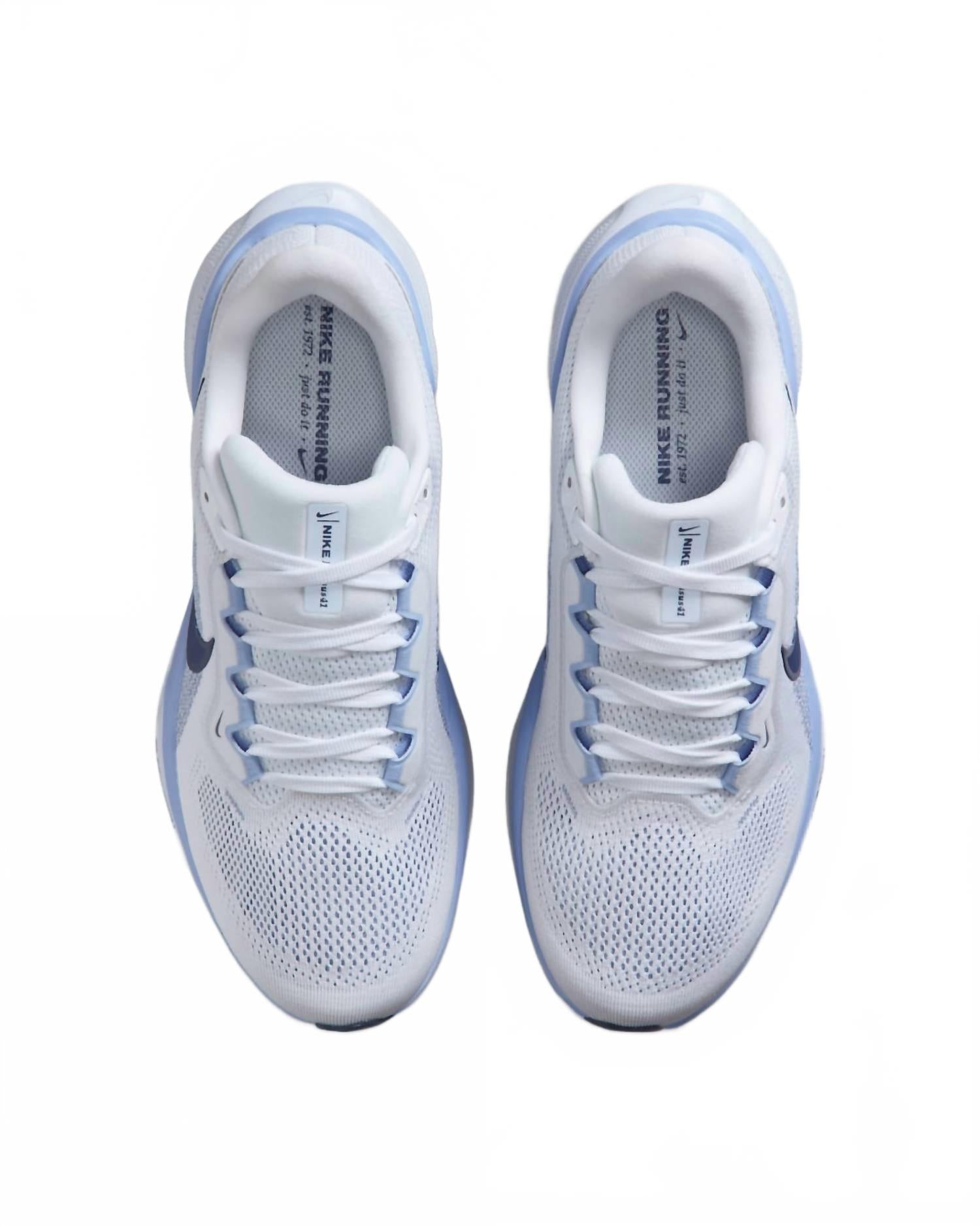 Women's Pegasus 41 Running Shoes In White/aluminium/football Grey/diffused Blue