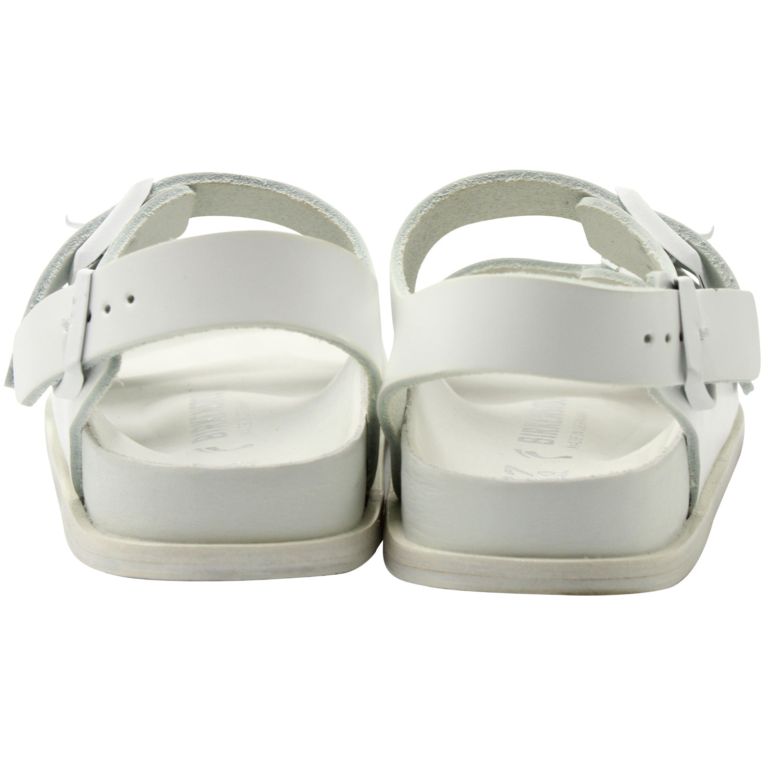 Birkenstock Arizona Double Buckle Slide Sandals in White Leather