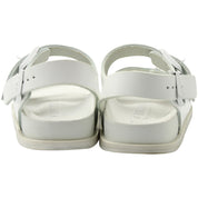 Birkenstock Arizona Double Buckle Slide Sandals in White Leather