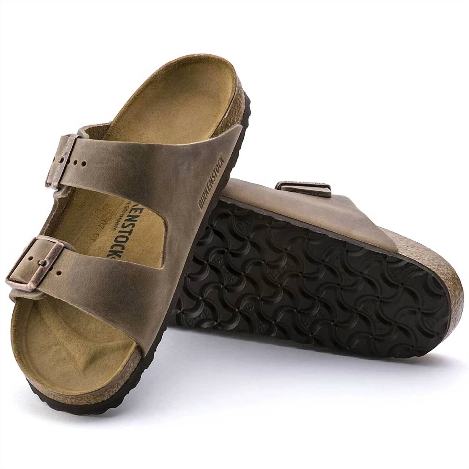Unisex Arizona Oiled Leather Sandal In Brown Brown