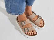 Women's Papillio Arizona Chunky Suede Leather Sandals In Warm Sand