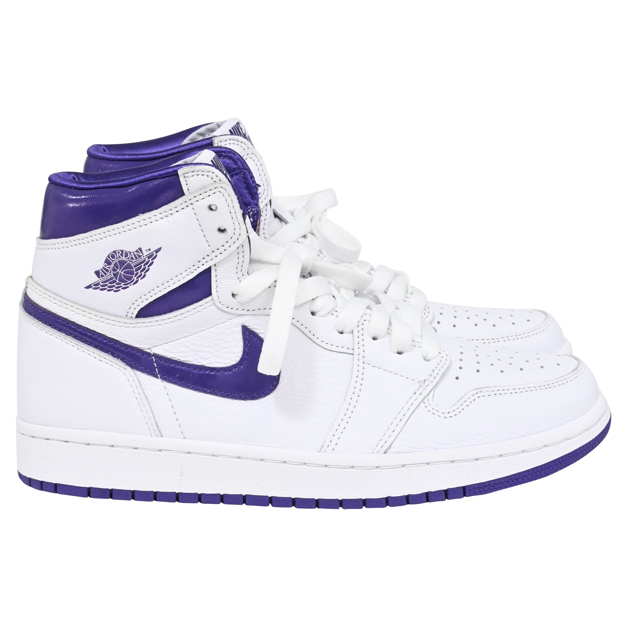 Nike Air Jordan 1 Retro High Court Sneakers in Purple Leather