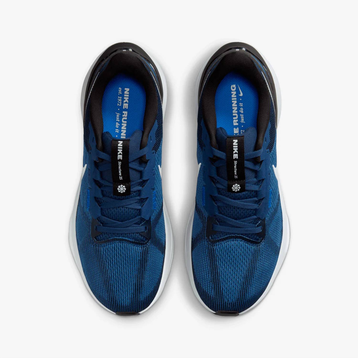 Men's Structure 25 Road Running Shoes In Navy Blue/pure Platinum/white/black