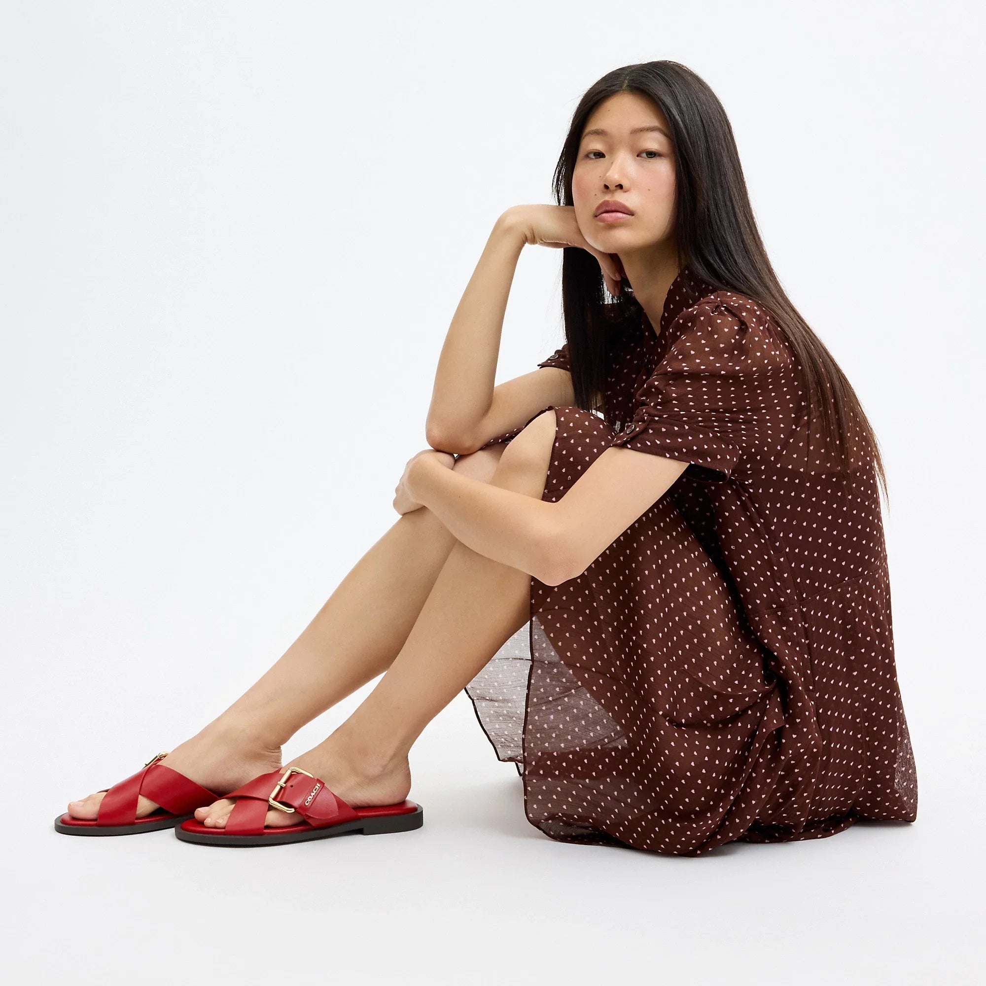 Coach Outlet Crisscross Buckle Sandal